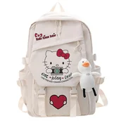 Plecaki - Kawaii Hello Kitty Plecaki Tornistry dla nastolatków Travedl Plecak damski Torby anime dla dziewczynek Portfolio Mochila Do szkoły KT Bags white 3 - miniaturka - grafika 1