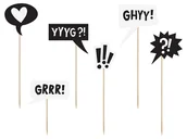 Gadżety dla niej i dla niego - PartyDeco Dekoracja na tort "Potworki - Chmurki - napisy", mix, 11-20,5 cm, 6 szt KPT15 - miniaturka - grafika 1