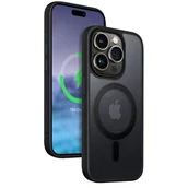 Etui i futerały do telefonów - Etui CRONG Hybrid Frost MAG Cover MagSafe do Apple iPhone 15 Pro Max Czarny - miniaturka - grafika 1