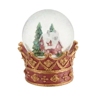 Szklana kula świąteczna z pozytywką 14 cm HOLY TIME VILLA ITALIA - Ozdoby bożonarodzeniowe - miniaturka - grafika 1