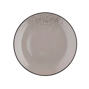 Talerz płytki Azurro Brown 27 cm nakrapiany biały - Talerze - miniaturka - grafika 1