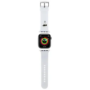Karl Lagerfeld Pasek KLAWMSLCNH Apple Watch 38/40/41mm biały/white strap 3D Rubber Choupette Heads - Akcesoria do smartwatchy - miniaturka - grafika 1