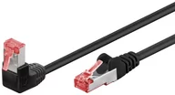 Kable miedziane - Goobay Patchcord S/FTP Kat 6 Prosty Kątowy 90 Czarny 2m 51544 - miniaturka - grafika 1