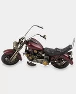 Figurki dekoracyjne - Motocykl Chopper Bordowy Model Metalowy / Rzeźby z brązu - miniaturka - grafika 1
