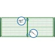 Ogrodzenia - Brama dwuskrzydłowa3D ocynk zielony 400 x 150 cm komplet Polbram - miniaturka - grafika 1