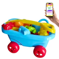 Zabawki do piasku - ZABAWKI OGRODOWE DO OGRODU PIASKOWNICY PIASKU ZESTAW FOREMKI TACZKI WÓZEK + EBOOK - miniaturka - grafika 1