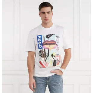 Hugo Blue T-shirt Narcado | Regular Fit - Koszulki męskie - miniaturka - grafika 1