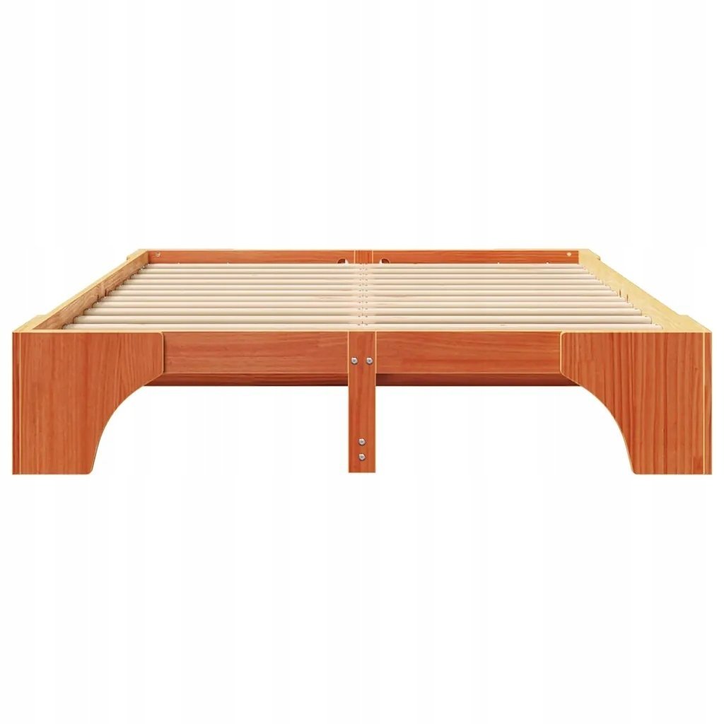 vidaXL Rama łóżka Woskowany brązowy 160x200 cm Lite drewno sosnowe