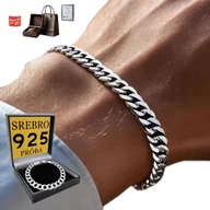 Bransolety męskie - Bransoletka Srebrna Męska SREBRO 925 Pancerka 4,5mm PEŁNA Bransoleta WŁOSKA - miniaturka - grafika 1