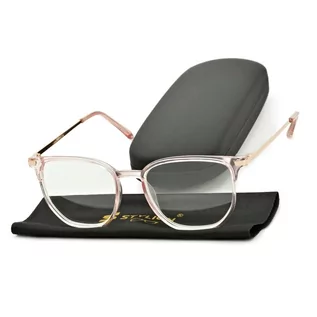 Okulary korekcyjne, oprawki, szkła - Plusy +3.50 różowe okulary do czytania kwadratowe korekcyjne ST322A - grafika 1