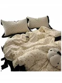 Pościel dla dzieci - Shein Komplet Pościeli Na Kołdrę I Poduszki W Groszki 200*200 Łyd - miniaturka - grafika 1