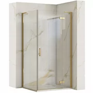 Kabiny prysznicowe - Kabina Prysznicowa Narożna Rea Hugo Gold 90X90 - miniaturka - grafika 1