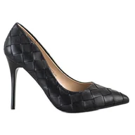 Czółenka - Goodin Modne czółenka na szpilce czarne - miniaturka - grafika 1