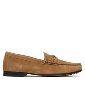 Mokasyny damskie - Mokasyny Tommy Hilfiger Th Chain Suede Loafer FW0FW09327 Brązowy - miniaturka - grafika 1