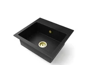 Zlewozmywaki - Brado Zlewozmywak granitowy jednokomorowy Złoty syfon - miniaturka - grafika 1