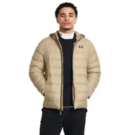 Kurtki męskie - Męska kurtka puchowa pikowana Under Armour Legend Down Hooded Jacket - beżowa - UNDER ARMOUR - miniaturka - grafika 1