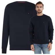 Bluzy męskie - tommy hilfiger bluza meska basic bluza czarna meska PREMIUM tommy hilfiger bluza meska basic bluza granatowa meska PREMIUM r.M - miniaturka - grafika 1