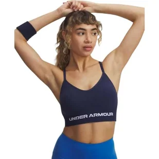 Under Armour Vanish Bezszwowy Niski Biustonosz - Sprany Granatowy//Biały - SM - Biustonosze - miniaturka - grafika 1
