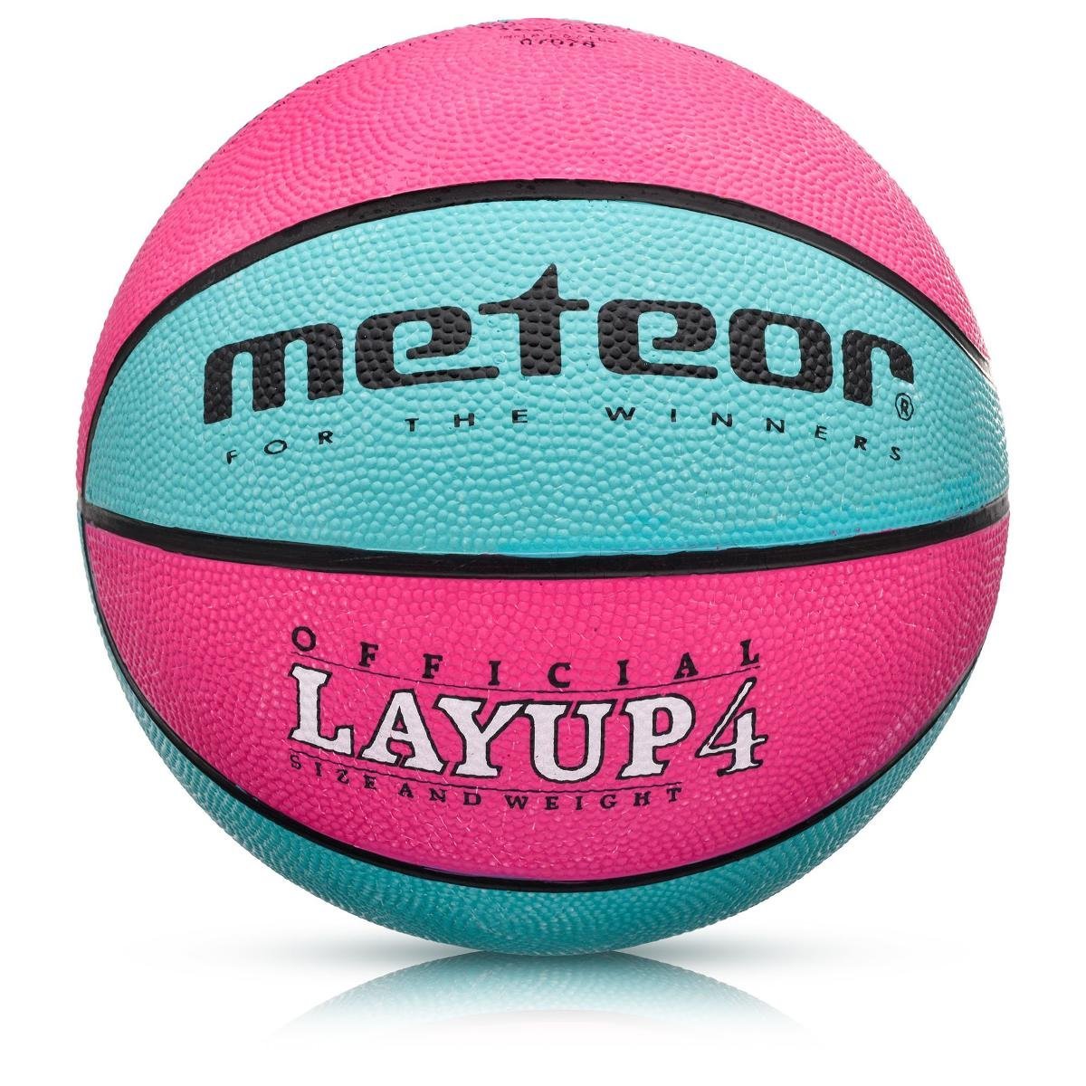 Meteor Piłka koszykowa Layup 4 różowy/niebieski 07078