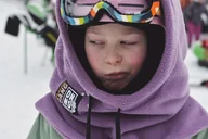Czapki dla dzieci - Polarowy Kaptur Docieplacz Fiolet - miniaturka - grafika 1
