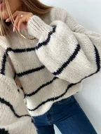 Swetry damskie - SWETER JELLY NAVY STRIPES - WŁOCHY - miniaturka - grafika 1