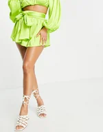 Spodenki męskie - Spodenki Zielone Damskie Satynowe Casual 42 1Xbg - miniaturka - grafika 1