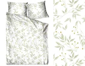Pościel - Pościel satynowa 200x220 Sunday morning biała liście - miniaturka - grafika 1