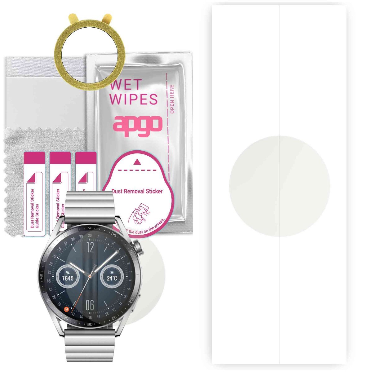 1x Folia hydrożelowa MATOWA do Huawei Watch 3 Elite - apgo Smartwatch Hydrogel MATTE Protection Ochrona na ekran smartwatcha