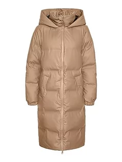 Kurtki damskie - VERO MODA Damska kurtka puchowa VMNOE LONG COATED COAT BOOS CP, Tigers Eye, M - grafika 1