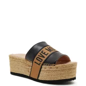 Klapki i japonki damskie - Love Moschino Skórzane klapki - miniaturka - grafika 1