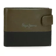 Portfele - Pepe Jeans Dual Portfel poziomy z zamknięciem zielonym 11x8,5x1 cms Skóra, Zielony, Talla única, Portfolio poziome z zamknięciem kliknięcia - miniaturka - grafika 1