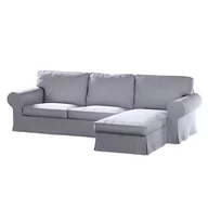 Meble modułowe i akcesoria - Dekoria Pokrowiec na sofę Ektorp 2-osobową i leżankę srebrzysty szary 252 x 163 x 88 cm Velvet 1014-704-24 - miniaturka - grafika 1