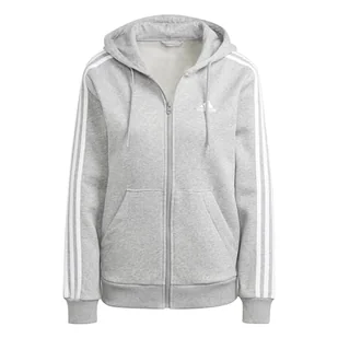 adidas Damska bluza z kapturem, Średni szary wrzosowy/biały, M - Bluzy damskie - miniaturka - grafika 1