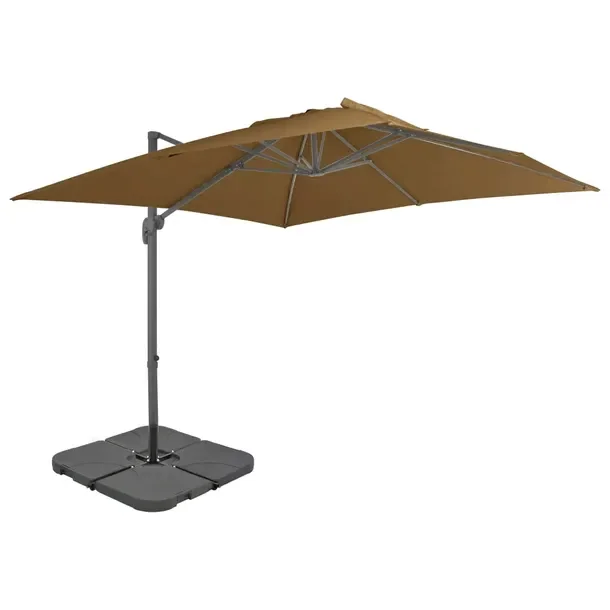 Parasol ogrodowy z aluminiową ramą i przechylnym mechanizmem, taupe, 3x3x