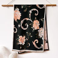 Apaszki i szaliki damskie - Szalik Damski ciepły zimowy różowy czarny modny - miniaturka - grafika 1