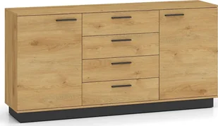 Komoda BRONX 2D4S 170cm dąb/czarna ML MEBLE - Komody - miniaturka - grafika 1