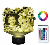Lampy stojące - Lampka Nocna Led 3D Król Lew Lion Twoje Zdjęcie Timon I Pumba Simba - miniaturka - grafika 1
