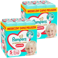 Pieluchy - Zestaw Pampers Premium Care Pants, pieluchomajtki, rozmiar 5, 12-17 kg, 2 x 102 sztuki - miniaturka - grafika 1