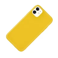 Etui i futerały do telefonów - WDTURNS Płynne Silikonowe Etui do iPhone 11 (6,1"), [Wojskowa Jakości] [Antypoślizgowe], Miękkie i cienkie Silikonowe Etui na Telefon [Ochrona 360°] - Żółty - miniaturka - grafika 1