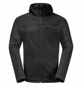 Bluzy męskie - Jack Wolfskin Hirschberg Hooded FZ M 1710881-6000 Czarne S - miniaturka - grafika 1