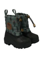 Botki damskie - mikk-line Botki zimowe w kolorze ciemnozielono-czarnym - miniaturka - grafika 1