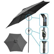 Parasole ogrodowe - SASKA GARDEN Parasol ogrodowy 250cm składany szary antracyt 27362-0 - miniaturka - grafika 1