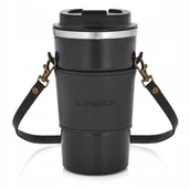 Kubki termiczne - 98887 Kubek termiczny z paskiem Camel 500 ml czarny AMBITION - miniaturka - grafika 1