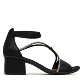 Sandały damskie - Sandały Rieker 64654-00 Czarny - miniaturka - grafika 1