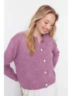 Swetry damskie - trendyol Kardigan w kolorze fioletowym - miniaturka - grafika 1