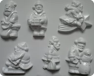 Akcesoria rzeźbiarskie - Forma do odlewów gipsu, Mikołaje, 7 elementów - miniaturka - grafika 1