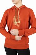 Bluzy sportowe damskie - Bluza damska bambusowa z kapturem Viking Panaka 5400 pomarańczowy - miniaturka - grafika 1