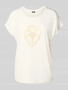 T-shirt z nadrukiem z logo model ‘TEJA’ - Koszulki i topy damskie - miniaturka - grafika 1