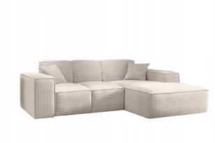 Sofa w kształcie L Siena narożnik tkanina Poso ecru prawy - Narożniki - miniaturka - grafika 1