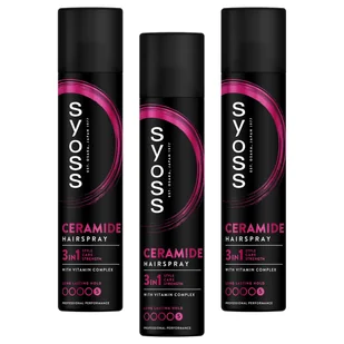 Bardzo mocny spray do włosów 3x300ml Syoss - Kosmetyki do stylizacji włosów - miniaturka - grafika 1